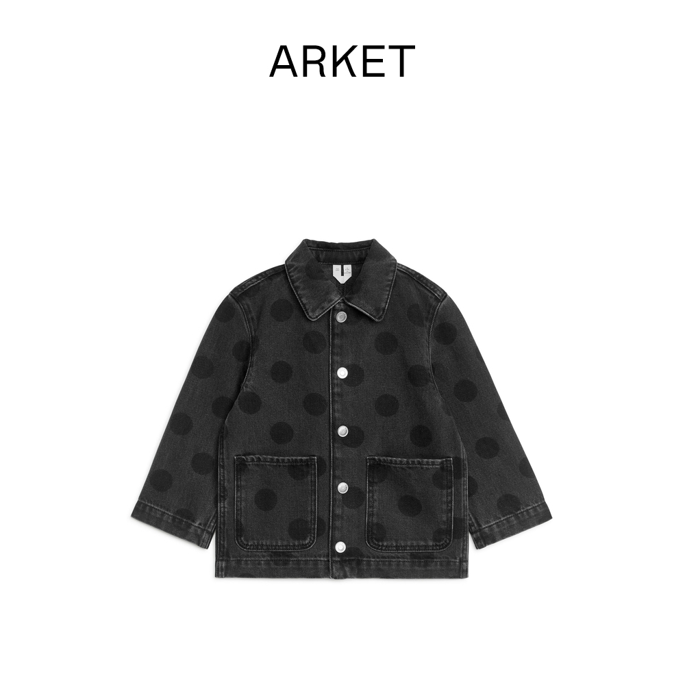 ARKET male and female child pure cotton long sleeve wave dot printed shirt style jacket 2023 Winter new 1202231001-Taobao