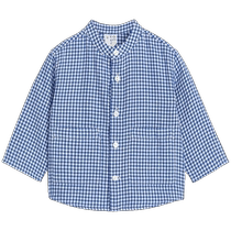 ARKET Newborn Cotton Flannel Long Sleeve Stand Collar Plaid Shirt 2024 Winter New Style 1117223006
