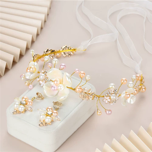 Детский аксессуар для волос ручной работы, ободок из жемчуга для принцессы