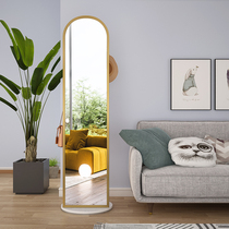 Home bedroom floor-to-ceiling glasses Nordic new full-length mirror hanger integrated 360 rotating light luxury fitting mirror