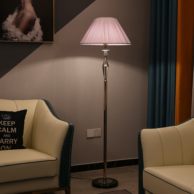 Living room study bedside floor lamp bedroom led creative minimalist vertical table lamp remote control dimming color warm light purple