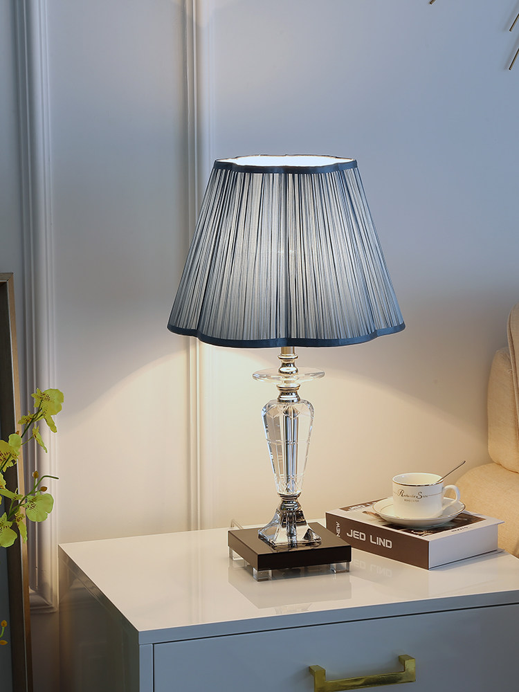 Moso warm romantic fashion wedding room lamp Blue bedroom bed lamp warm color simple modern home dimmable