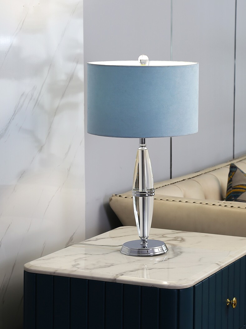 Light luxury style bedside lamp bedroom simple modern blue Nordic adjustable brightness table lamp luxury bedside lamp