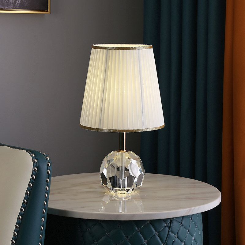 Light Extravagant Fashion Crystal Small Table Lamp Ins Bedroom Romantic Cozy Night Light Bed Head Lamp Brief Modern Dimming Home-Taobao