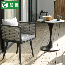 Imperial balcony table and chair Nordic simple small tea table and chair bamboo rattan chair Net red back chair window table combination model room