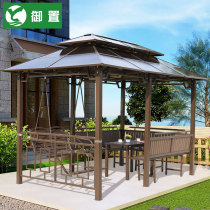 Outdoor Pavilion sunshade Sun board Pavilion Garden flower stand hanging chair garden simple grape rack swing chair