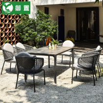 Royal outdoor tables and chairs hotel outdoor courtyard garden sun room open air Taipei table and chair coffee balcony woven rattan