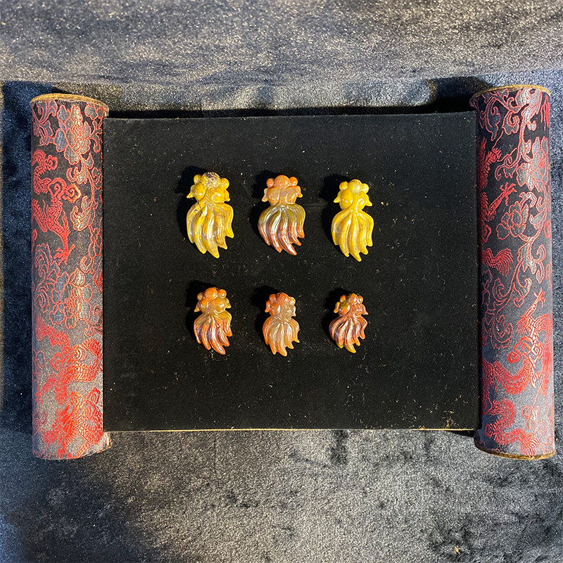 Liaoxi Chaoyang Beijing Ticket West Official Tree jade fine fine gold necklace pendant playing collection