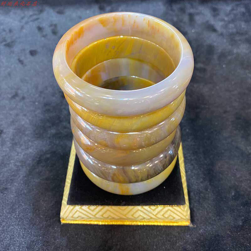 Western Liaoning Chaoyang Beipiao Xiguan Boutique Tree Jade Ice Seed Yellow Flower Bracelet Collection Play with retro temperament