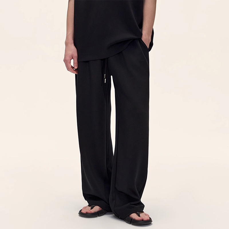 Tencel Modal Drapey Casual Pants Unisex Zero-Pressure Solid Color Air Straight Loose Wide-Leg Pants