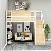 Provincial space double floor overhead bed on bed and bed under bed with small household apartment attic bed