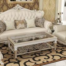 American light luxury stainless steel rectangular tea few modern simple living room European network red tempered glass hollow angle