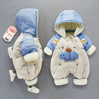 Комбинезон для новорожденных для младенца, детский милый утепленный зимний пуховик для выхода на улицу, в западном стиле