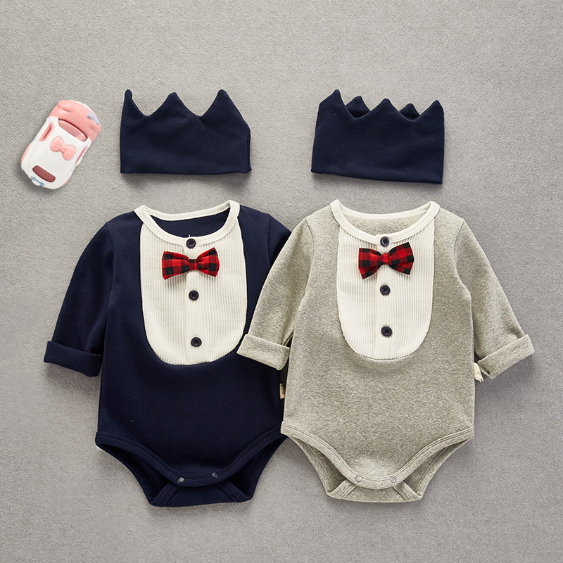 Full moon baby clothes boy baby autumn clothes cute and handsome newborn baby bag fart clothes spring and autumn go out rompers tide clothes