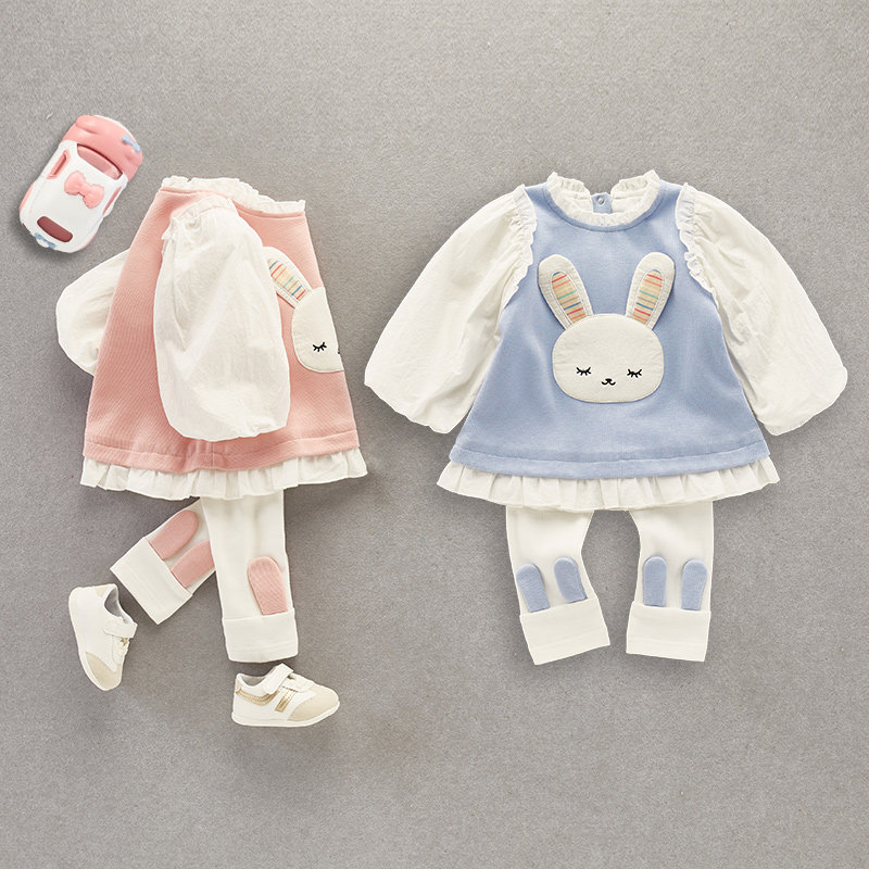 Internet celebrity baby princess suit female baby spring clothes going out 01 years old super foreign style newborn trendy clothes spring and autumn two-piece set