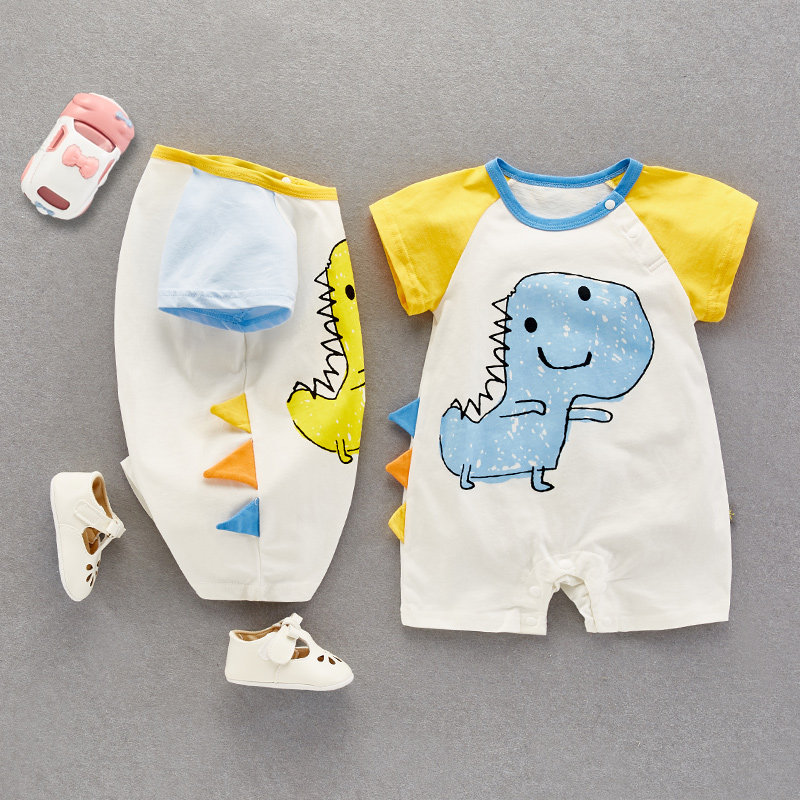 Baby clothes summer male baby jumpsuit short-sleeved romper super cute and cute go out romping suit newborn tide clothes