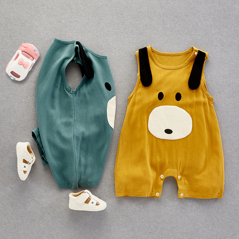 Net red 100 days baby clothes summer thin section boy baby summer clothes cute super cute baby jumpsuits go out romper