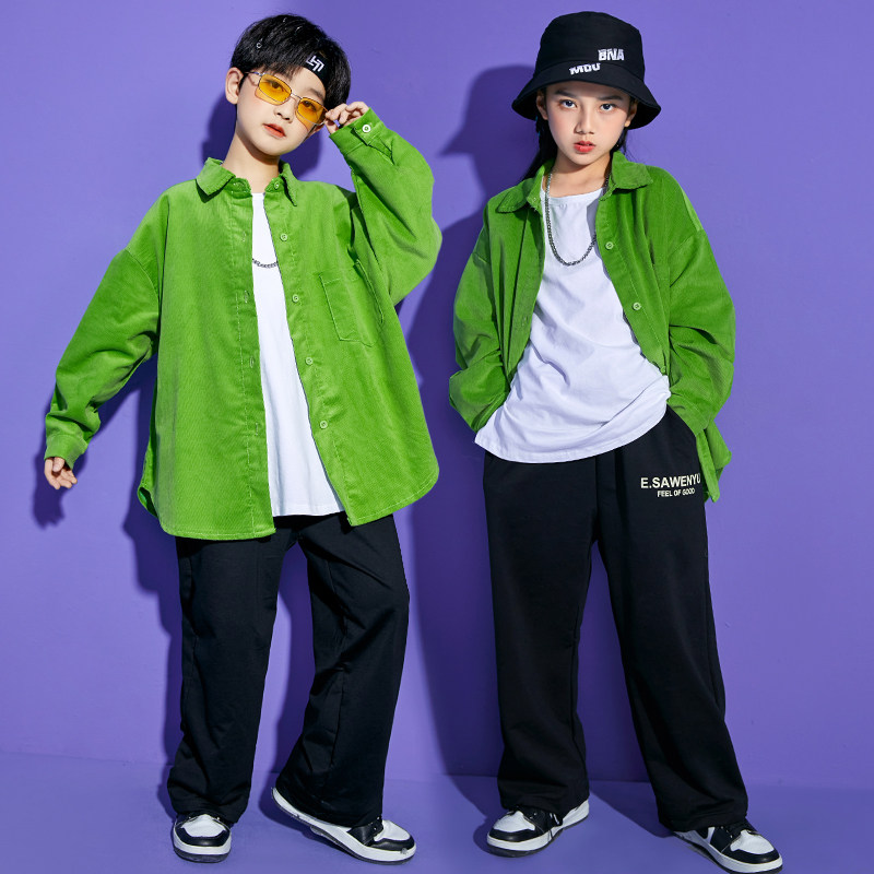 Children's hip-hop trendy clothes fried street loose suit hip-hop cool handsome clothes boys and toddlers hiphop girls costumes