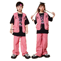 Street dance Childrens Chaumen Cool Shuai Black Machiop suit Girls hip hop Hip Hop street dance Costume Boy