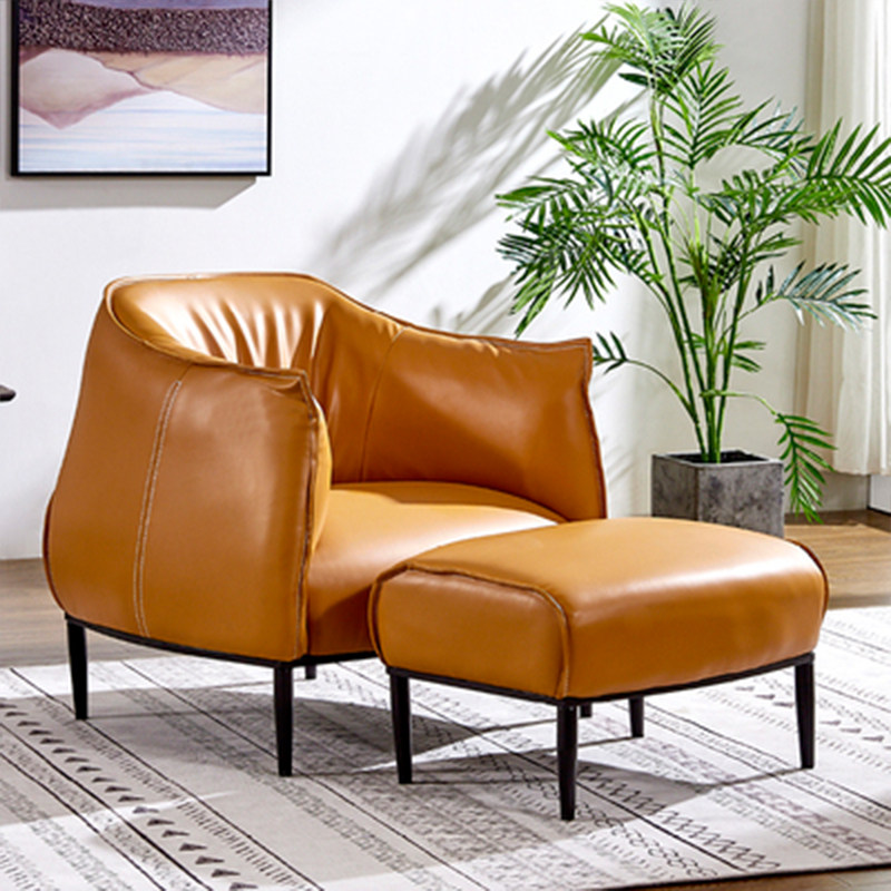 Nordic lazy sofa chair combination bedroom balcony leisure single sofa chair simple living room leather art sofa light luxury