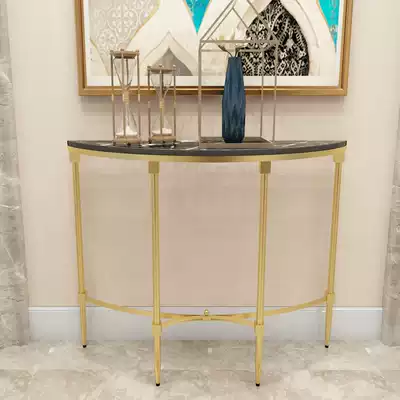 Nordic light luxury semi-circular porch table modern simple metal paint porch table Wall corridor end view half round table