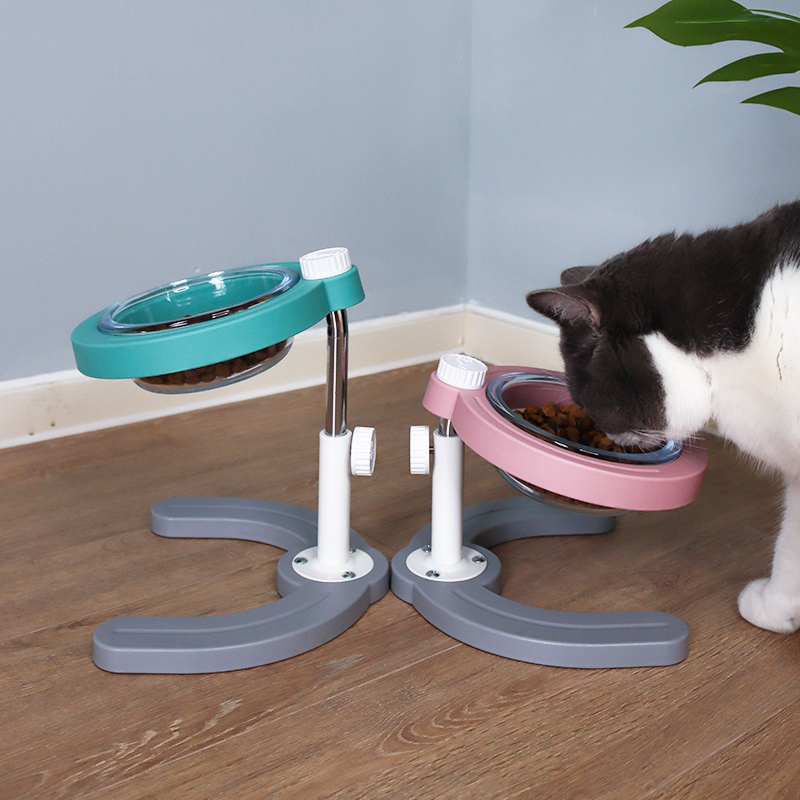 (Can be lifted) cat bowl protection cervical oblique mouth bowl cat food basin pet neck guard cat food bowl cat rice bowl cat eating