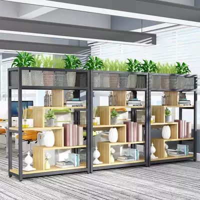 Office partition shelf Net red iron staff office area combination short partition Hall landing bookshelf simple