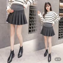 Maternity short skirt Spring and autumn skirt fashion belly hot mom fashion pleated skirt Shorts with tights Summer womens clothing