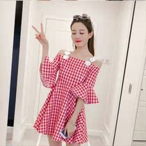 Nursing dress Maternity floral spring and autumn long section Summer large moon chiffon long sleeve late pregnancy small chiffon