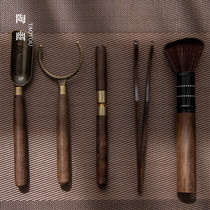 Ebony solid wood tea ceremony Six gentlemen Japanese Kung Fu tea accessories Tea clip Tea spoon Tea art Tea knife Tea pot pen