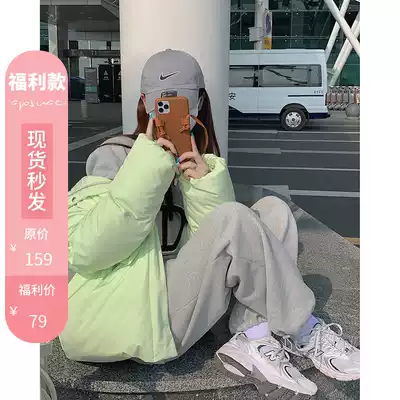 White water women's high waist drawstring drawstring pants women's spring and autumn new Korean version loose thin wild thickened gray trousers