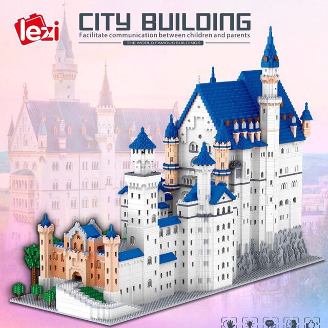 Lz8020 Zhegao Giant New Swan Lake Castle Building Blocks 2025 New Model Level 10 Hell Difficulty Toy