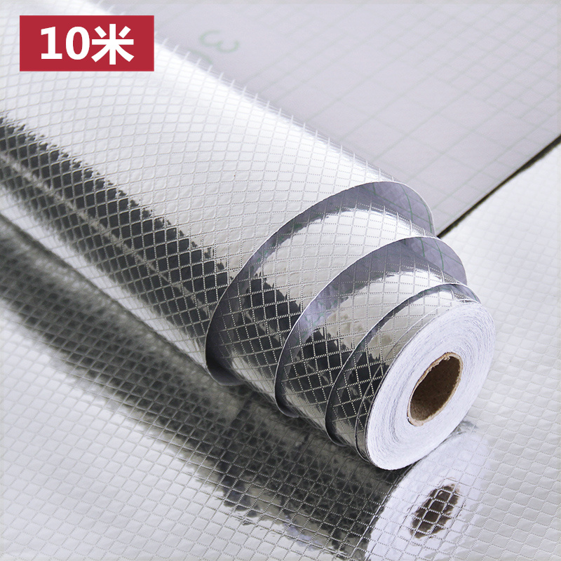 10 meters kitchen oil-proof sticker waterproof high temperature resistant stove with cabinet thick aluminum foil PVC self-adhesive wall paper