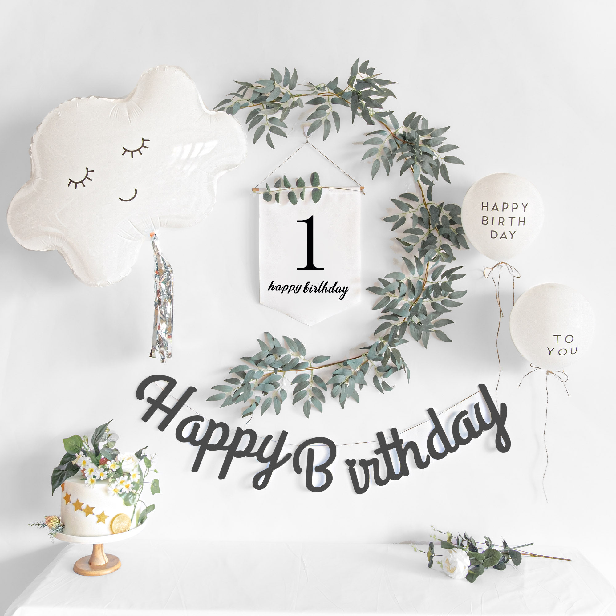 One-year-old birthday decoration ins forest scene decoration background wall boy 1 girl baby 100 days 100 days banquet balloon - Taobao