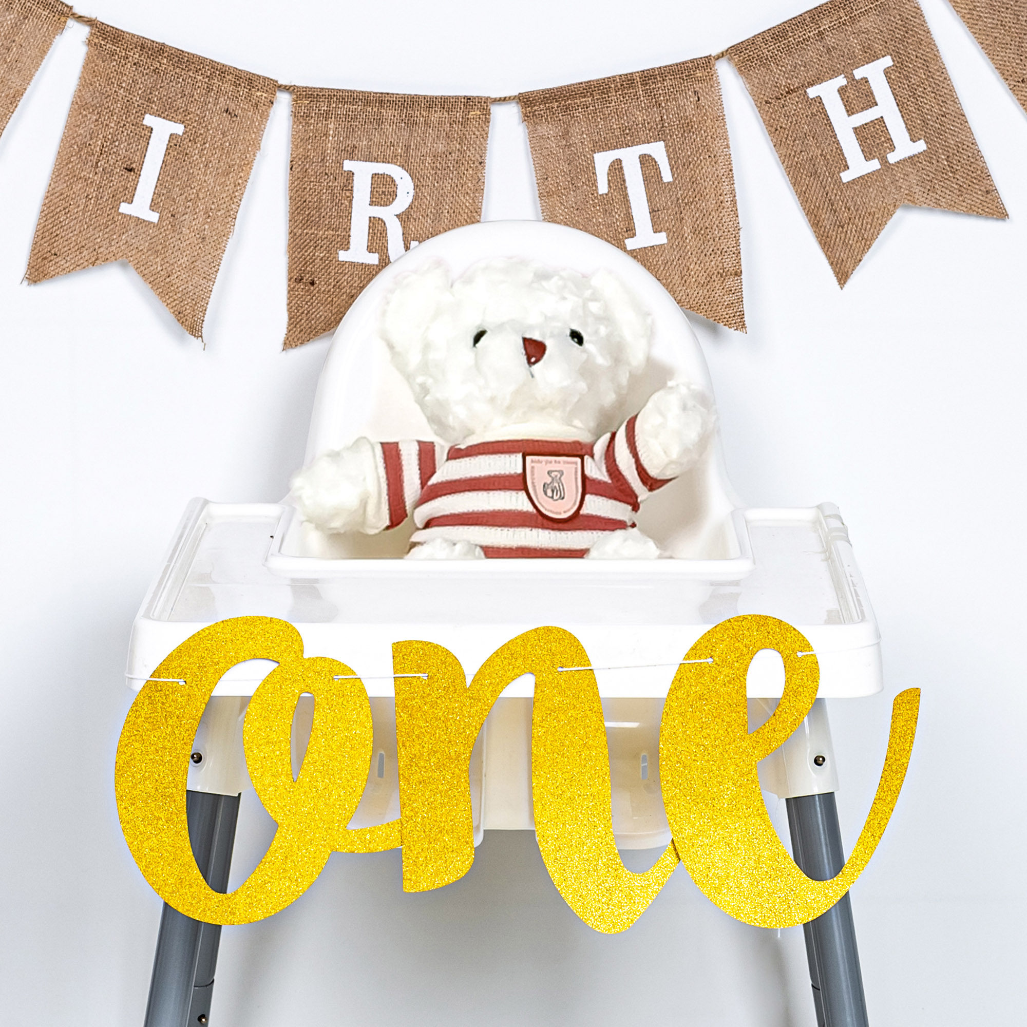 Golden one dining chair pulls flag ins sen series 1 year old tutu yarn banner baby dining chair birthday chair pulls flag table circumference