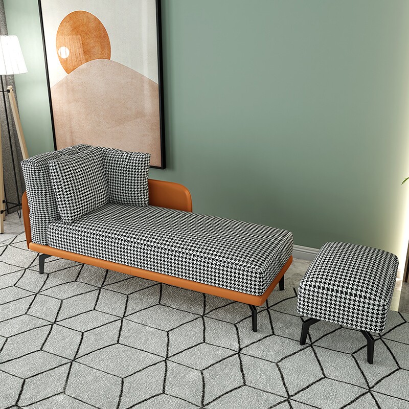 Nordic chaise chair houndstooth living room bedroom net celebrity lazy chaise collapse designer leisure chair single sofa chair