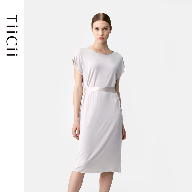 TiiCii elegant silky slip Modale sleeping dress lady spring and summer comfort dress light Romanesque home suit