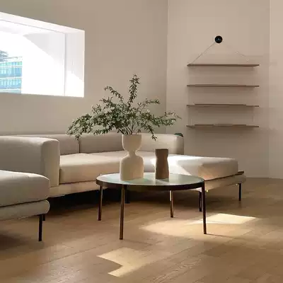 MOANRO Nordic simple modern original design light luxury wind tempered glass small household round coffee table