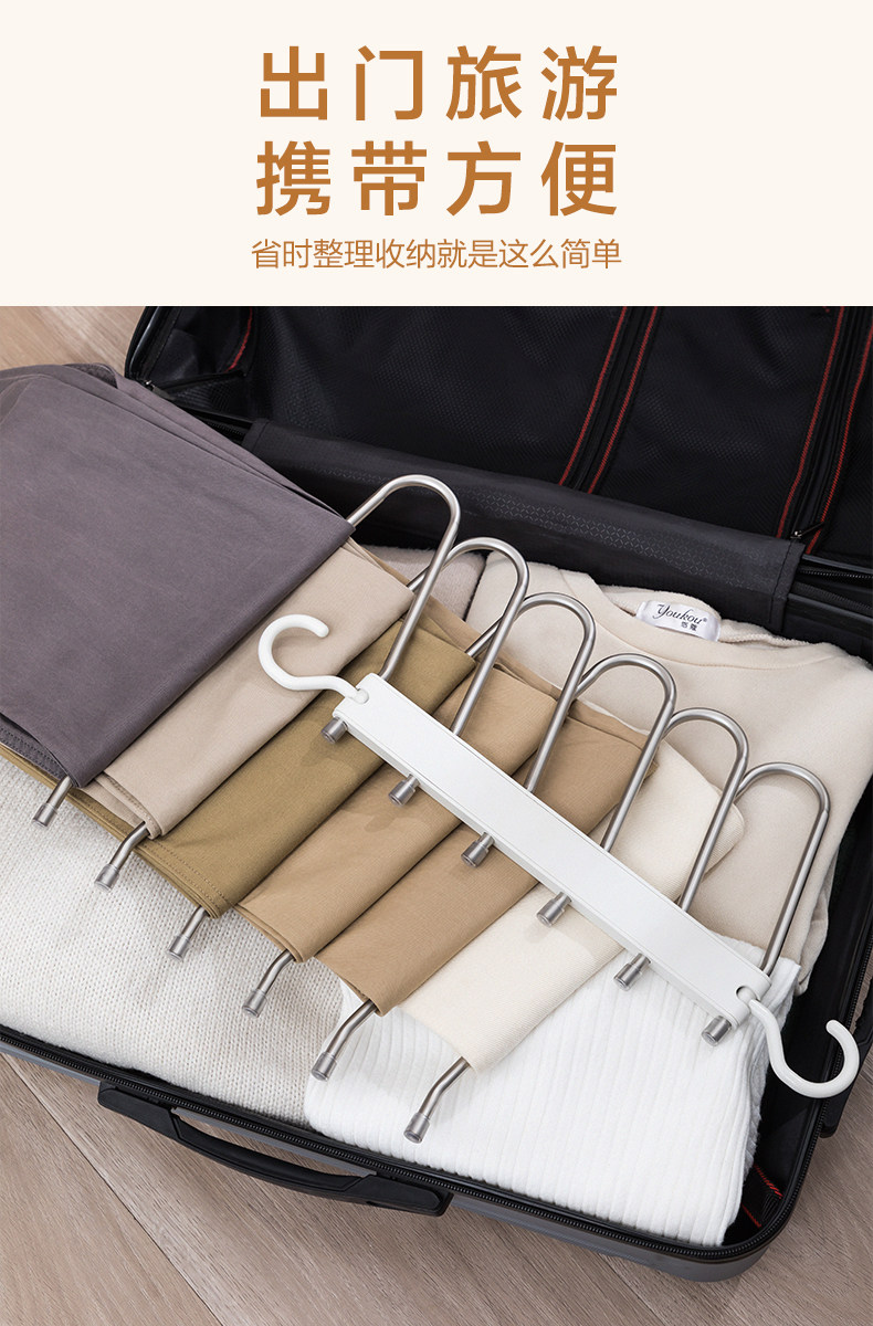折叠裤架多功能多层裤子衣架家用魔术无痕裤夹衣柜收纳神器裤挂架详情8