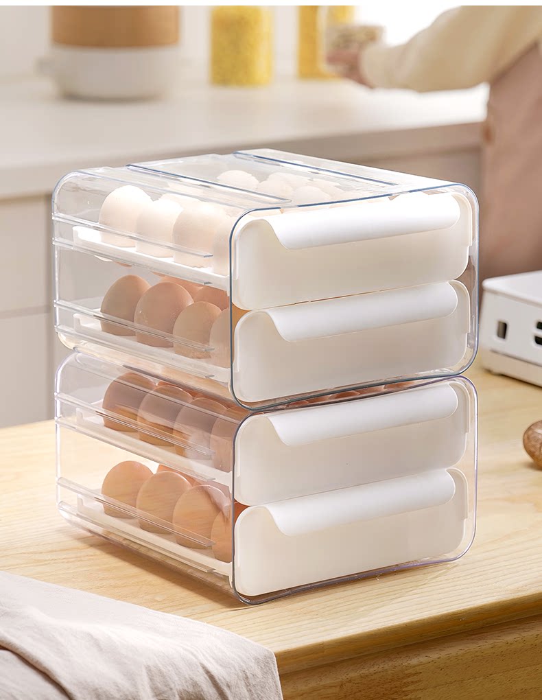 鸡蛋收纳盒冰箱专用抽屉式放装鸡蛋厨房收纳保鲜盒食品级整理神器详情10