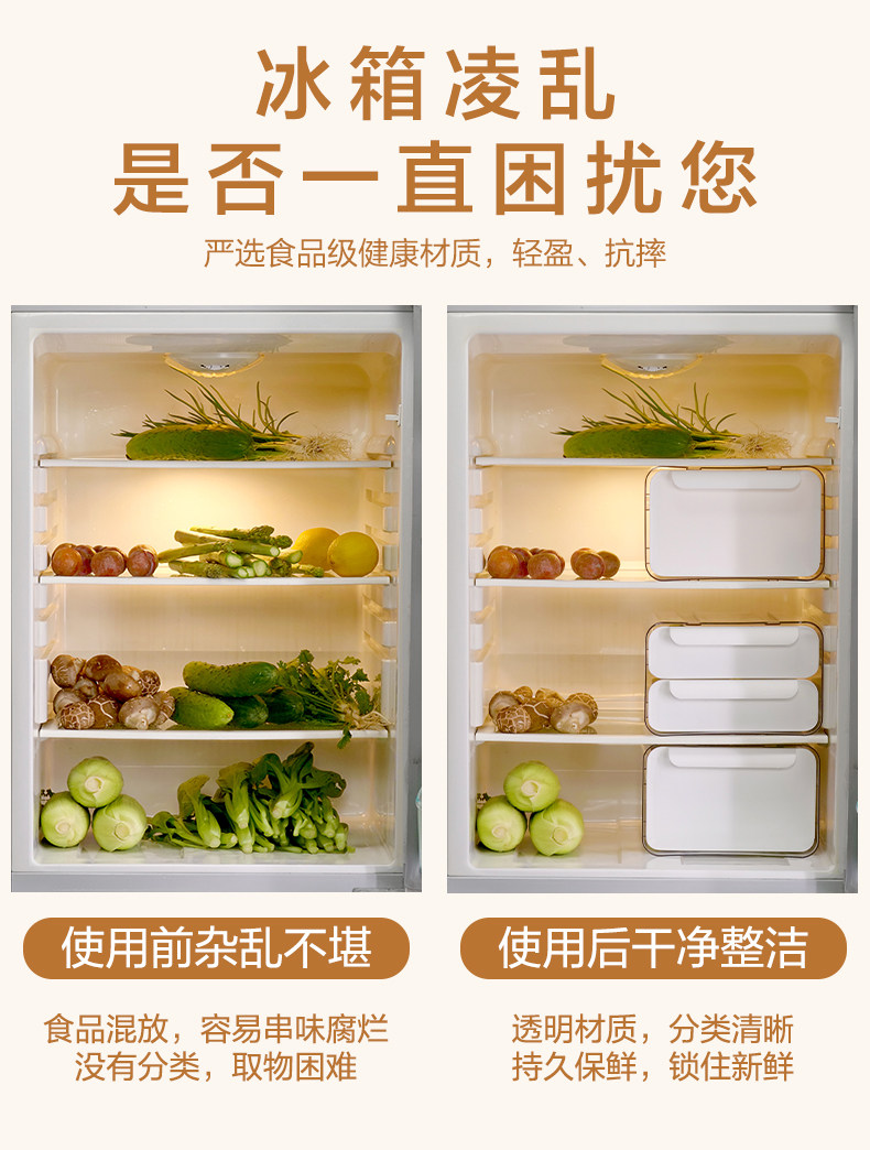 冰箱收纳盒食品级密封保鲜冷冻专用厨房水果蔬菜多功能鸡蛋储物盒详情3