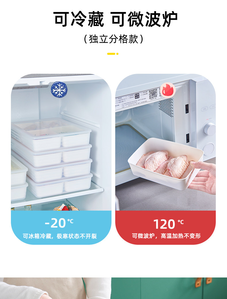 冰箱收纳盒肉类保鲜盒食品级冰箱专用冷冻分装葱姜蒜冷冻柜收纳盒详情8