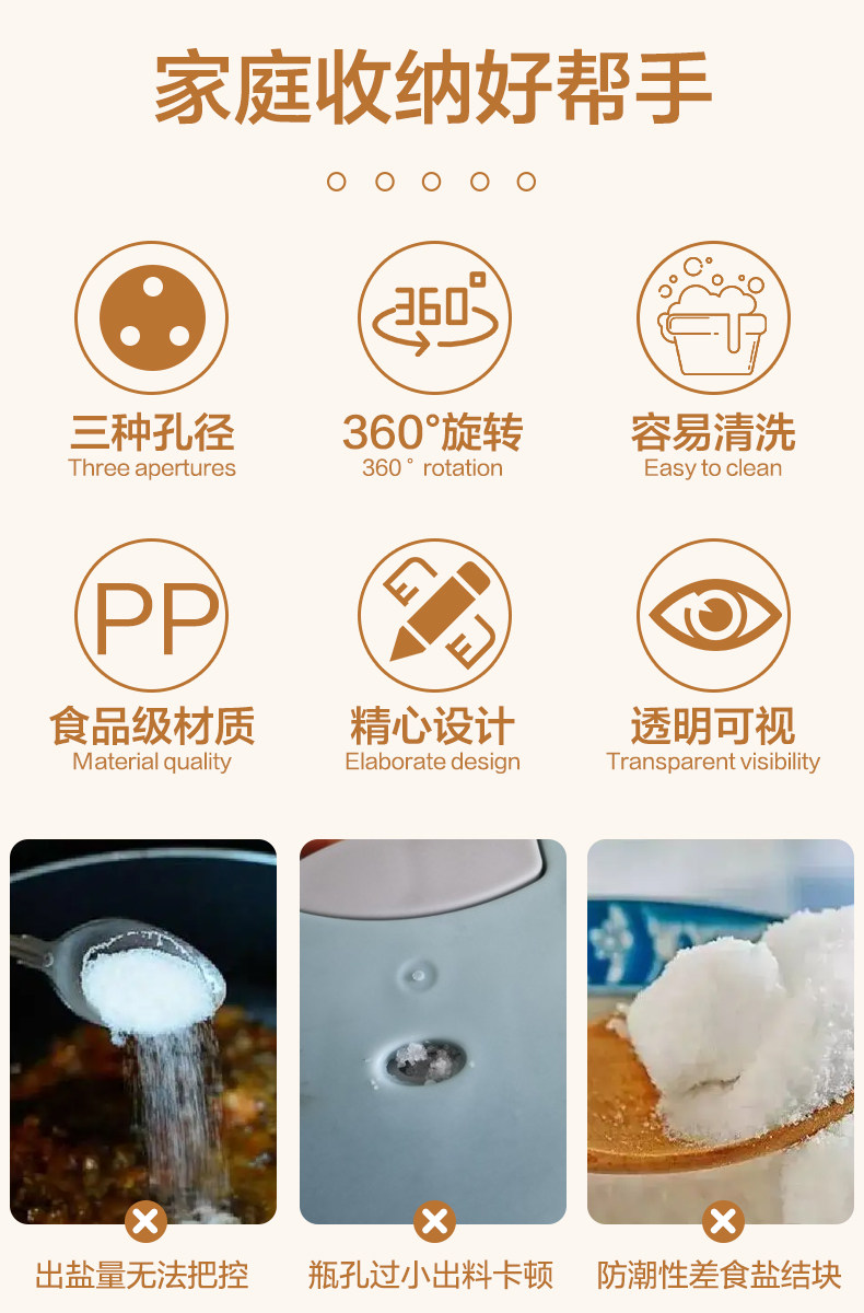 厨房调味盒塑料家用作料瓶套装组合盐罐味精佐料调料收纳盒调味罐详情2