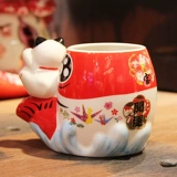 普大堂 Держатель для ручек, милая керамическая коробка для хранения, на удачу