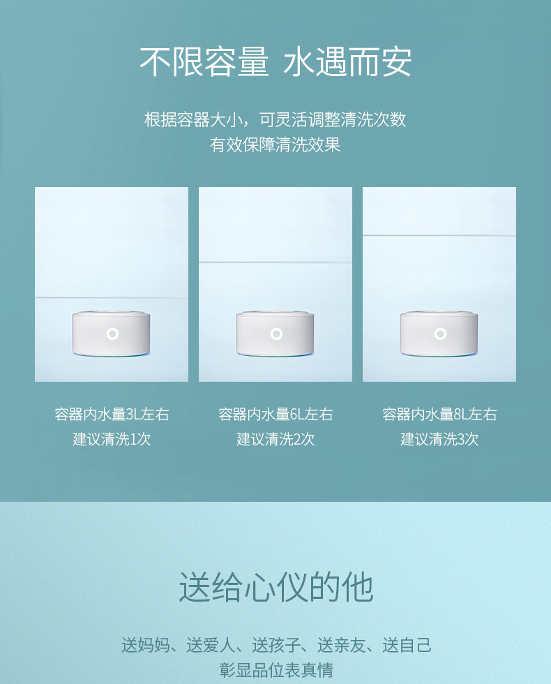 塔罗仕 家用便携果蔬清洗机 无线充电超方便 99.9%杀菌率 图16