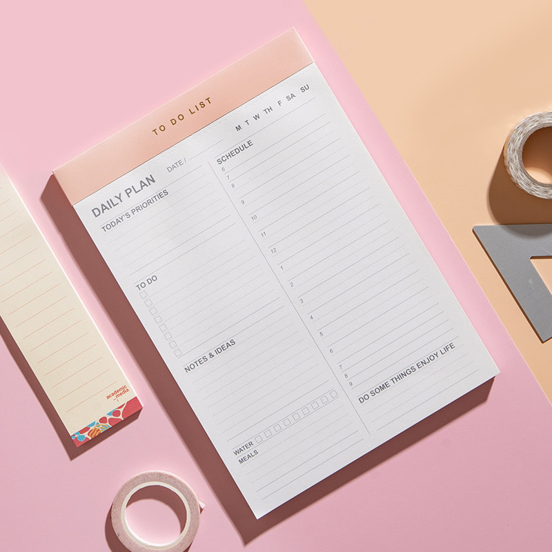 Lane paper Magnetic Attraction Style Daily Plan Poop to do this to do list schedule notepad Brief Joins Wind boards Memo Cute Teenage Hearts College Students take a notebook-Tao