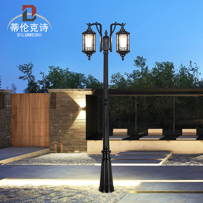 Chinese style landscape light home retro courtyard community led high pole light garden villa outdoor waterproof lawn street light