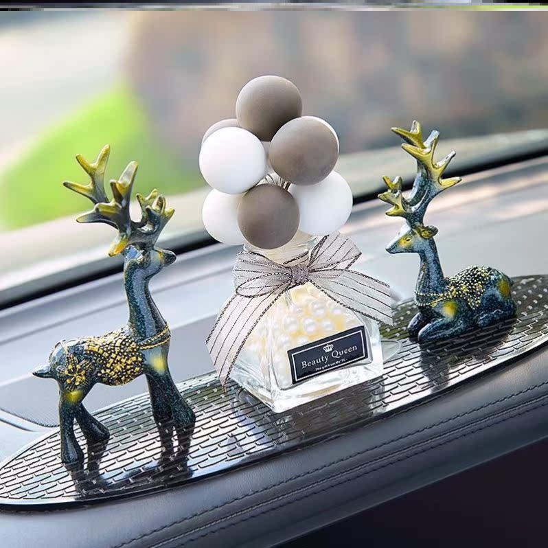 A Road Safety Deer Car Swing Piece Personality Creative Vehicular Adornment In-car Pendulum Gift Woman Upscale Perfume Man
