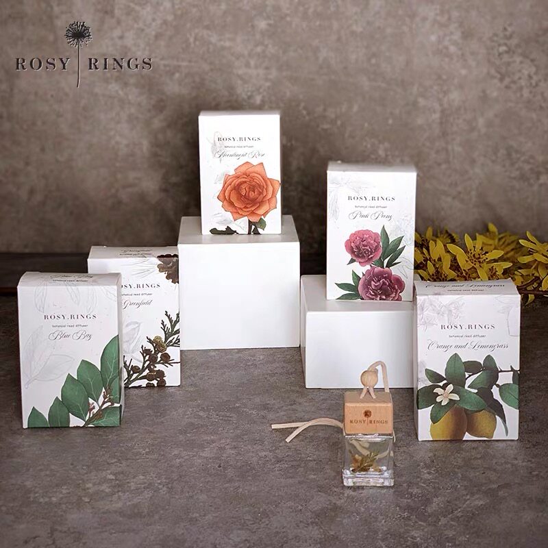 Rosy Rings car aromatherapy perfume car hanging jewelry aromatherapy essential oil pendant lasting light fragrance purification