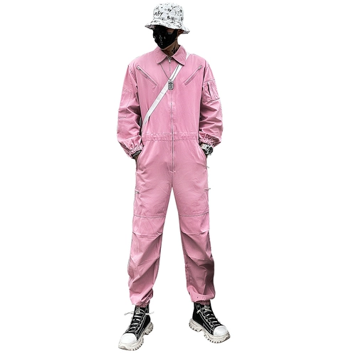 Рабочий трендовый комплект в стиле хип-хоп, съемный ретро комбинезон подходит для мужчин и женщин